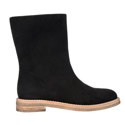 Pre-owned Tamara Mellon Black Suede Off Duty Ankle Boot 15mm Heels $695