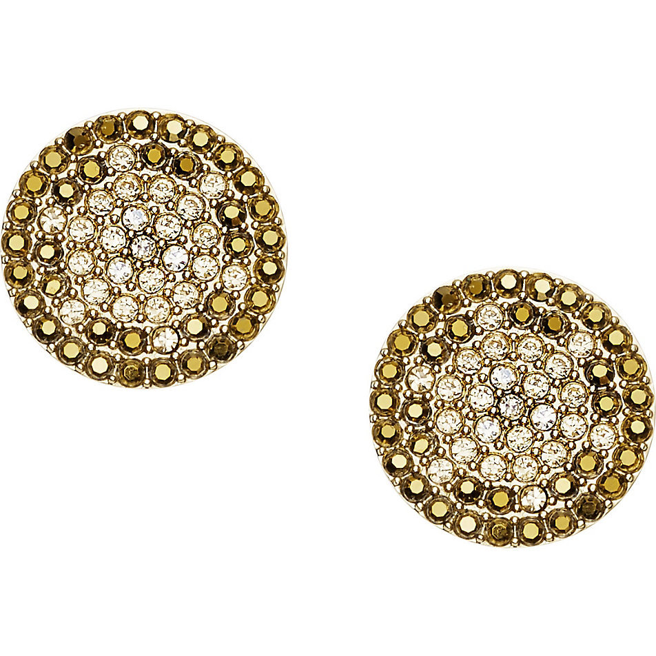 NEW FOSSIL GOLD TONE,STAINLESS STEEL,CRYSTAL,PAVE,GLITZ,STUD