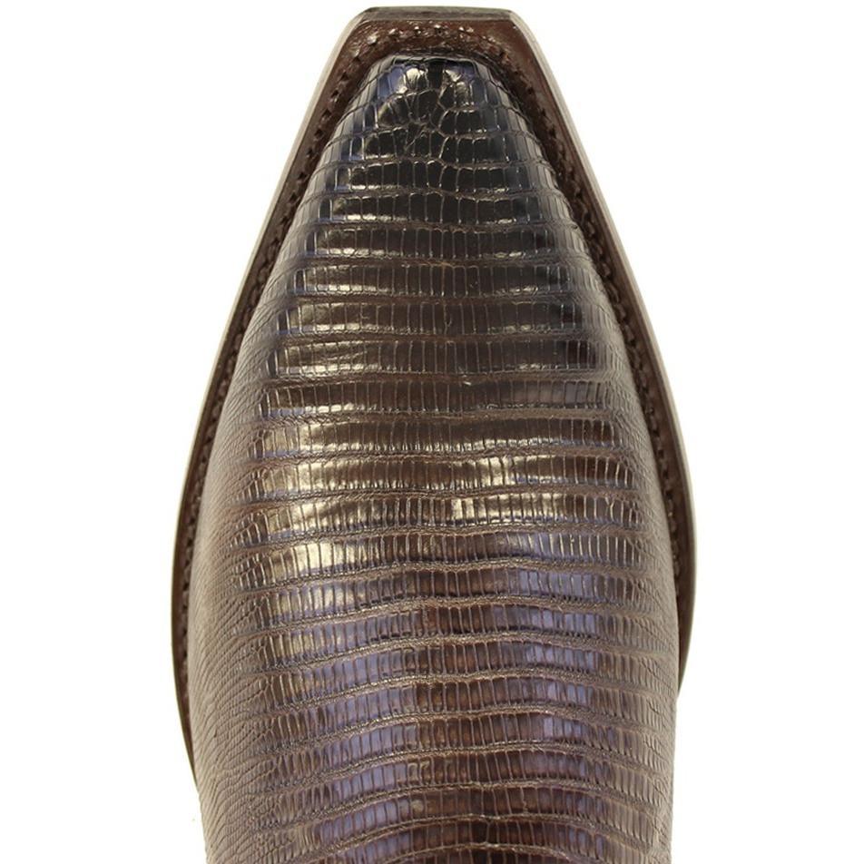 Pre-owned Los Altos Boots Los Altos Fade Brown Snip Toe Genuine Lizard Teju Western Cowboy Boot D Width