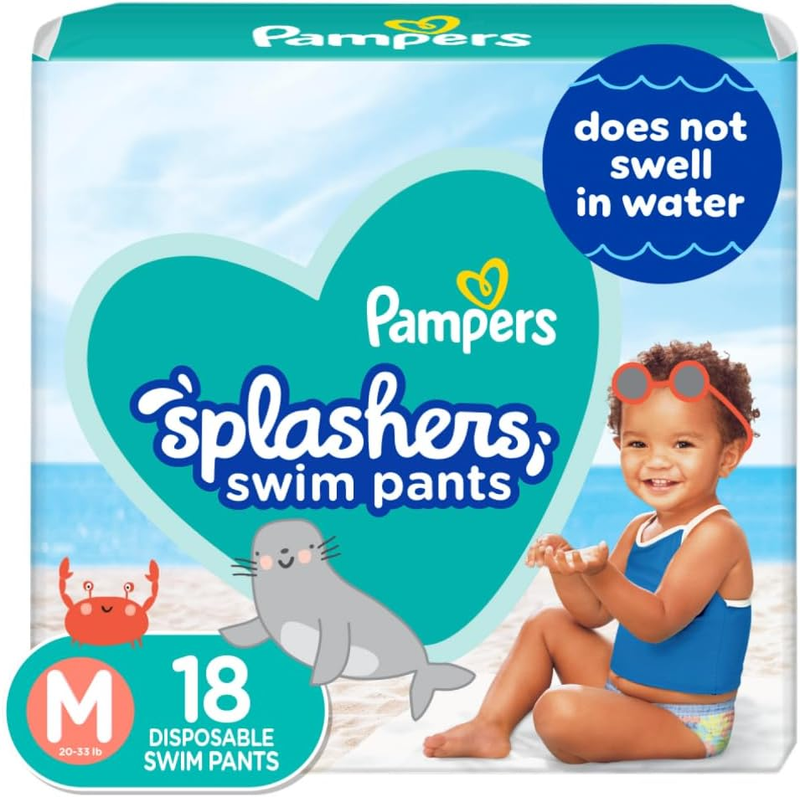 S - Size M, 18 Count, Gap-free Disposable Baby Swim