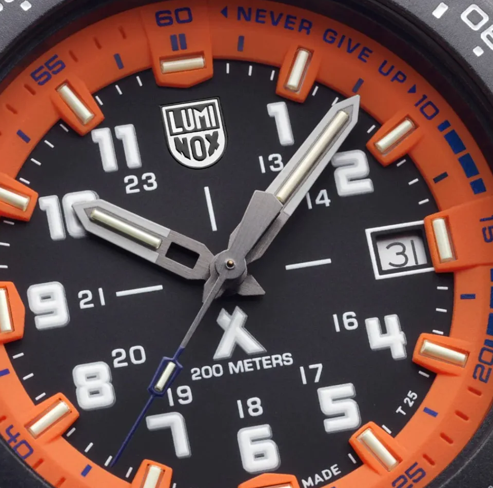 Pre-owned Luminox Men's Watch Bear Grylls Survival Quartz Orange Dial Black Strap Xb.3739