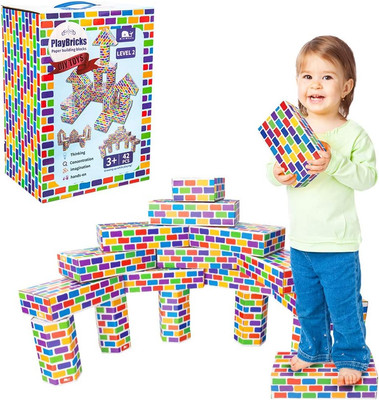 Deluxe Jumbo Cardboard Blocks 42-Pack Extra-Thick Cardboard Building Blocks Mini
