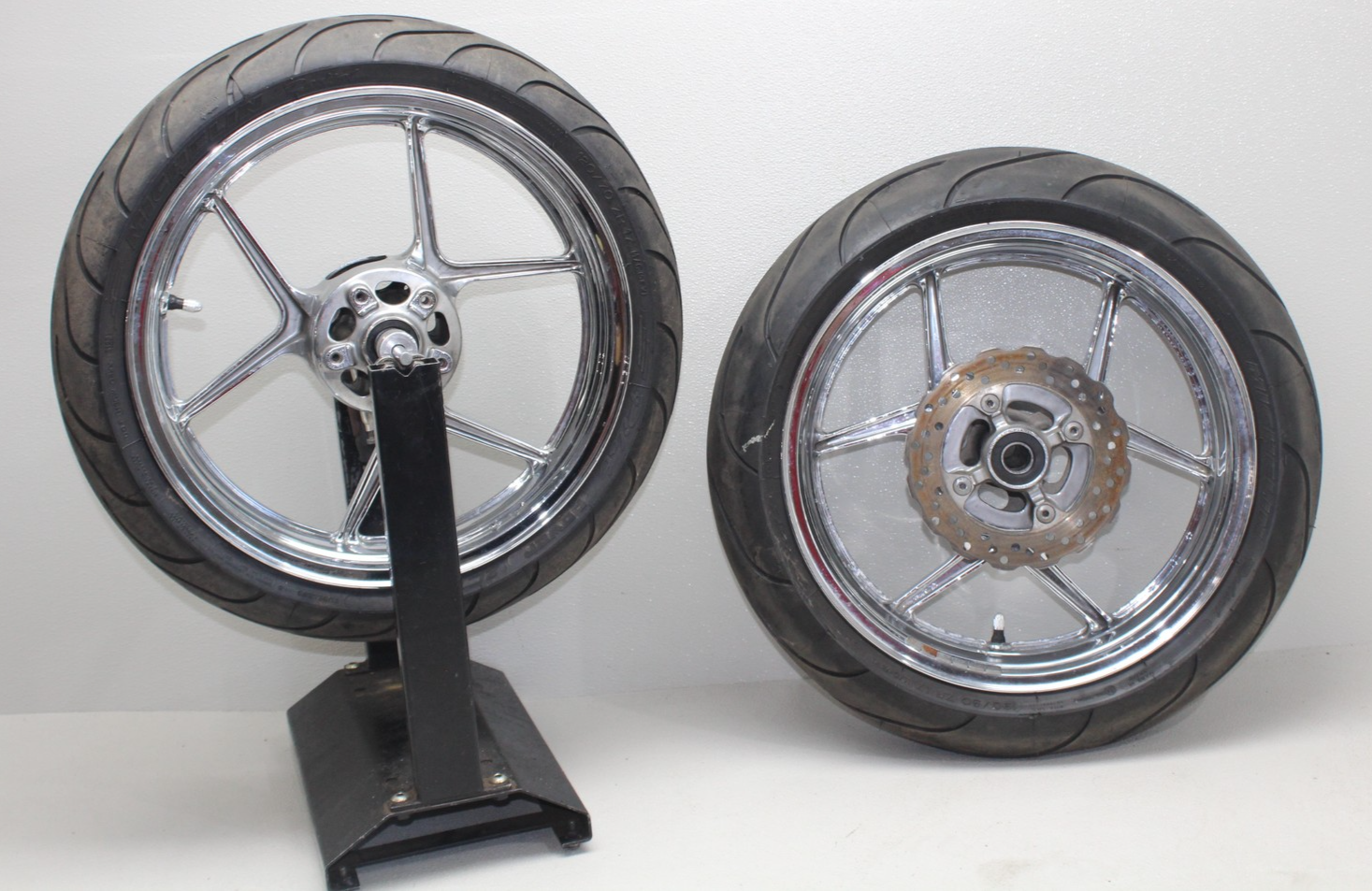 05-06 KAWASAKI NINJA ZX-6R ZX636C CHROME FRONT REAR WHEEL