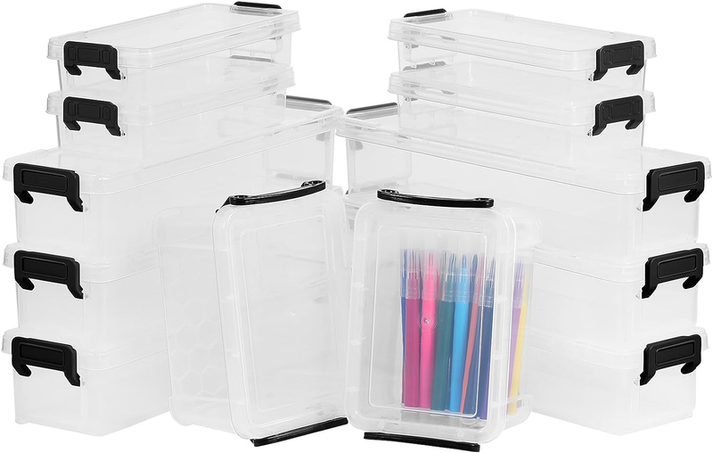 Box Clear Plastic Pencil Case With Lid Bulk Portable Plast