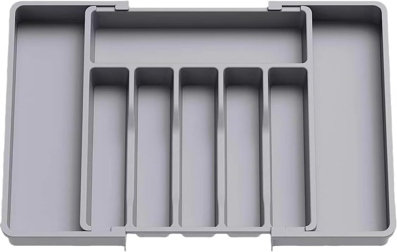 Large Cutlery Drawer Organiser Tray, 33-57Cm Expandable Kitchen Utensil Drawer O