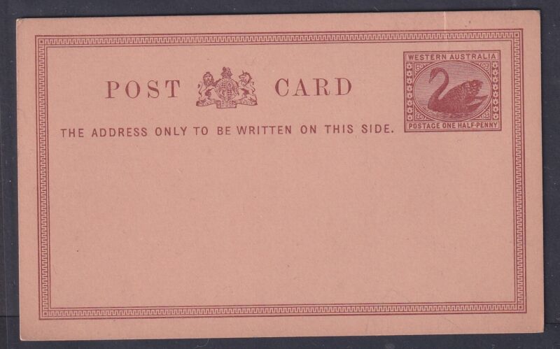 Western Australia (Australian State) - 1/2p unused Post Card
