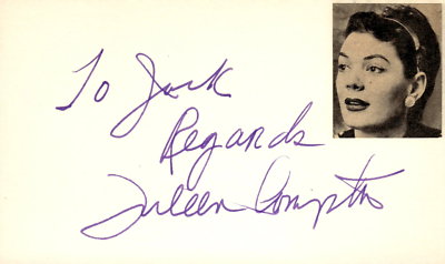 Juleen Compton Signed Auto 3x5 Index Card Writer | eBay