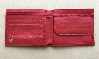 AUTHENTIC Rolex Red LEATHER Wallet Novelty #1204