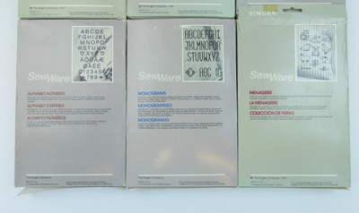 Lot of 6 Singer SewWare Software Design Cartridges 1 2 3 4 6 8 Embroidery Design
