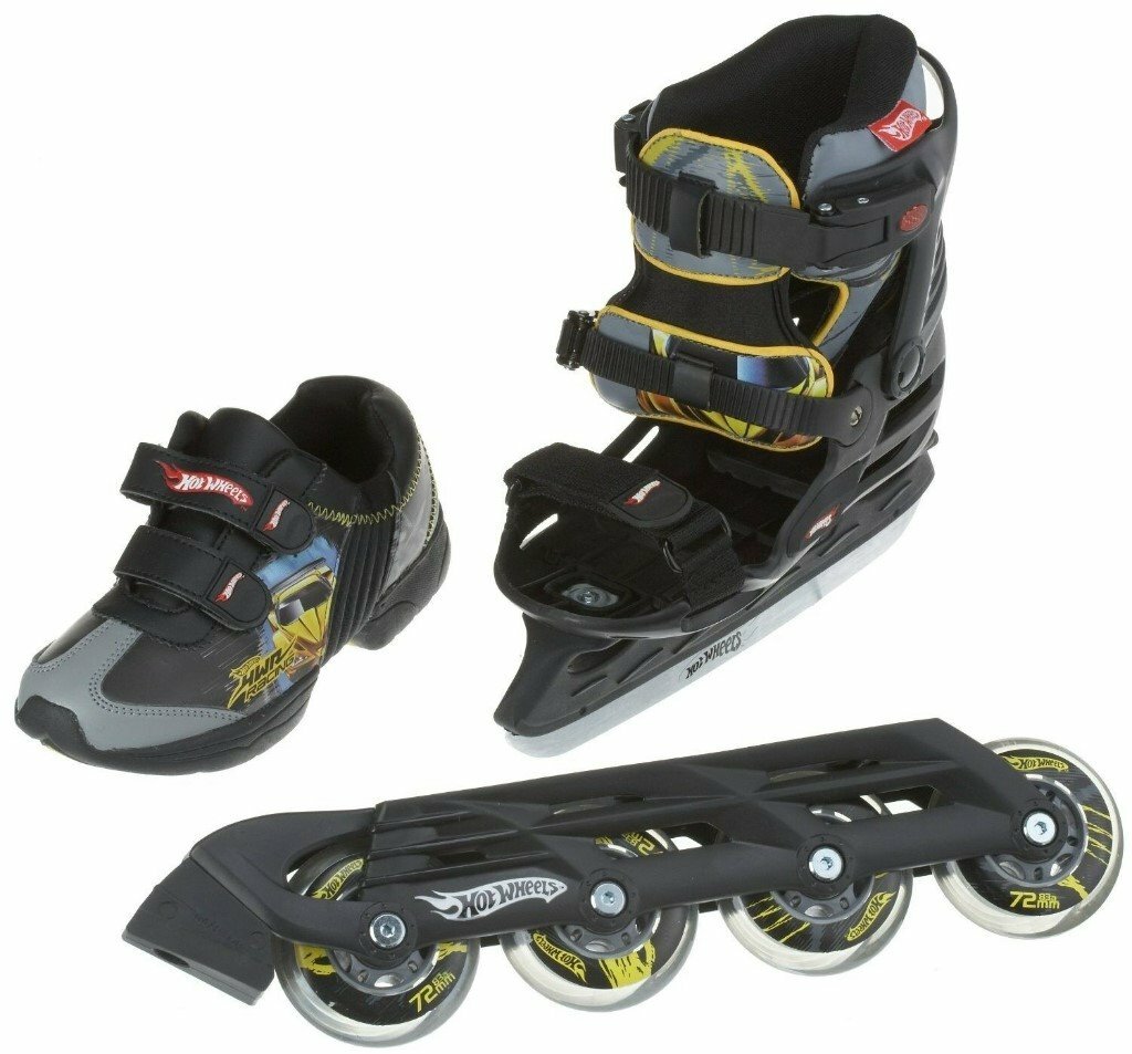 HotWheels Kids Roller blades / skates Black Size 12 13 includes