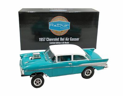 New Acme Retro Studios 1:18 Scale 1957 Chevrolet Bel Air Gasser, Blue A1807010RS