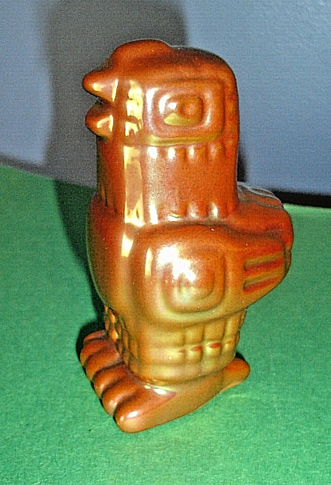Vintage Zsolnay Porcelain Green Iridescent Eosin Glazed STYLIZED EAGLE BIRD
