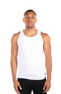 

Мужская майка City Lab Ice White из хлопка в рубчик