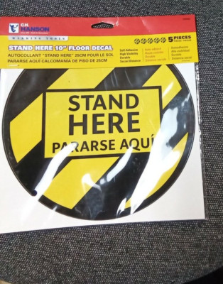 C.H. Hanson Marking Tools Stand Here 10-in Floor Decal [ 5 Pack ]