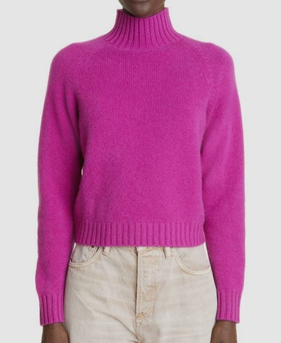 Pre-owned The Elder Statesman $995  Women's Purple Cashmere Crewneck Sweater Size Small