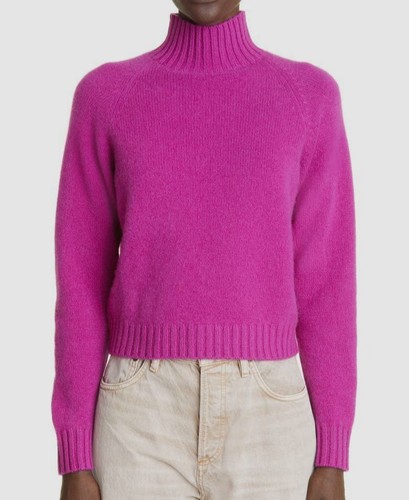 Pre-owned The Elder Statesman $997  Women's Purple Cashmere Crewneck Sweater Size Small