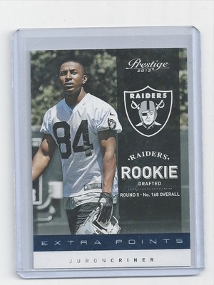 Juron Criner Raiders 2012 Prestige Extra Points Blue Rookie #278  588/999
