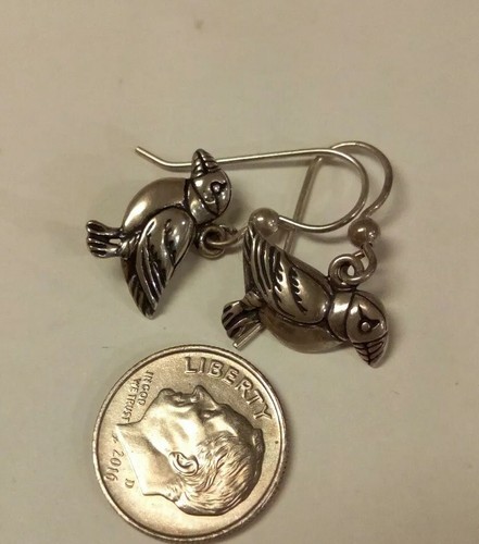 Vintage Sterling Kabana Little Bird Dangling Earrings