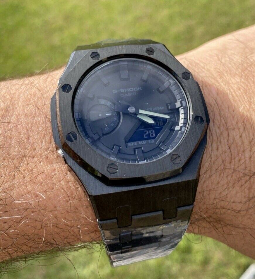 Pre-owned Casio G-shock Ga2100 Custom Mod All Black Color