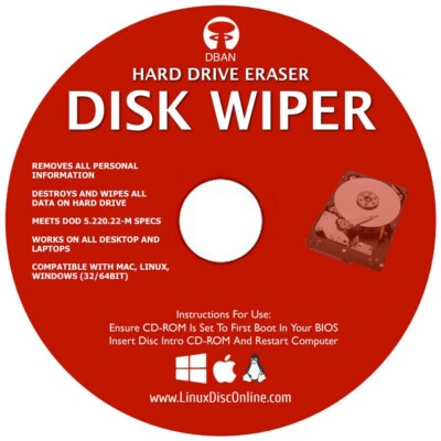 DBAN Hard Drive Eraser Bootable CD/DVD - Nuke, Remove, Destroy, and Wipe Disk