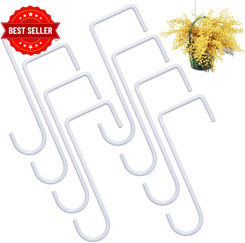 10 PCS Vinyl Fence Hooks, for Hanging Lights, Plants, Planters, Bird Feeders （Wh