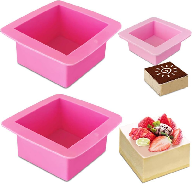 3 Pcs Non-Stick Square Baking Silicone Molds, Quick Release Bread Pan Bakeware T