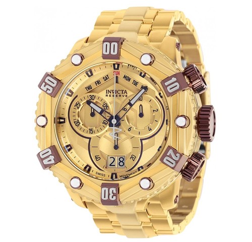 Pre-owned Invicta Reserve Huracan Gold Label Men's 53mm Chronograph Watch 36634