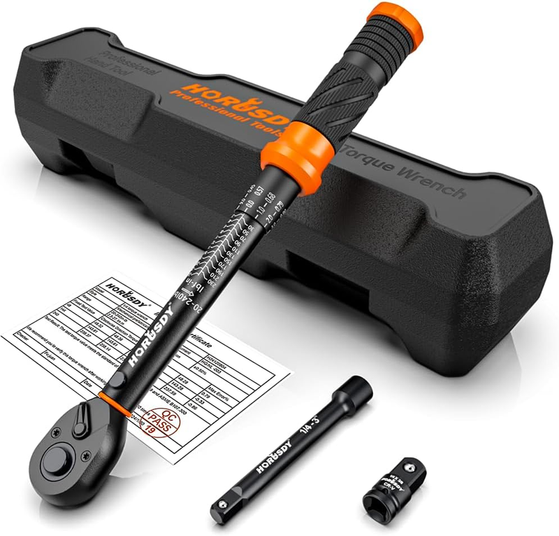 1/4-Inch Torque Wrench Set, 20-240 In-Lb/2.3-27.1 Nm Dual Scale, ±3% Accuracy, R