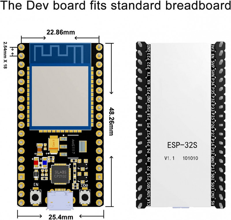 ESP-32 NodeMCU Development Board 2.4GHz WiFi+Bluetooth