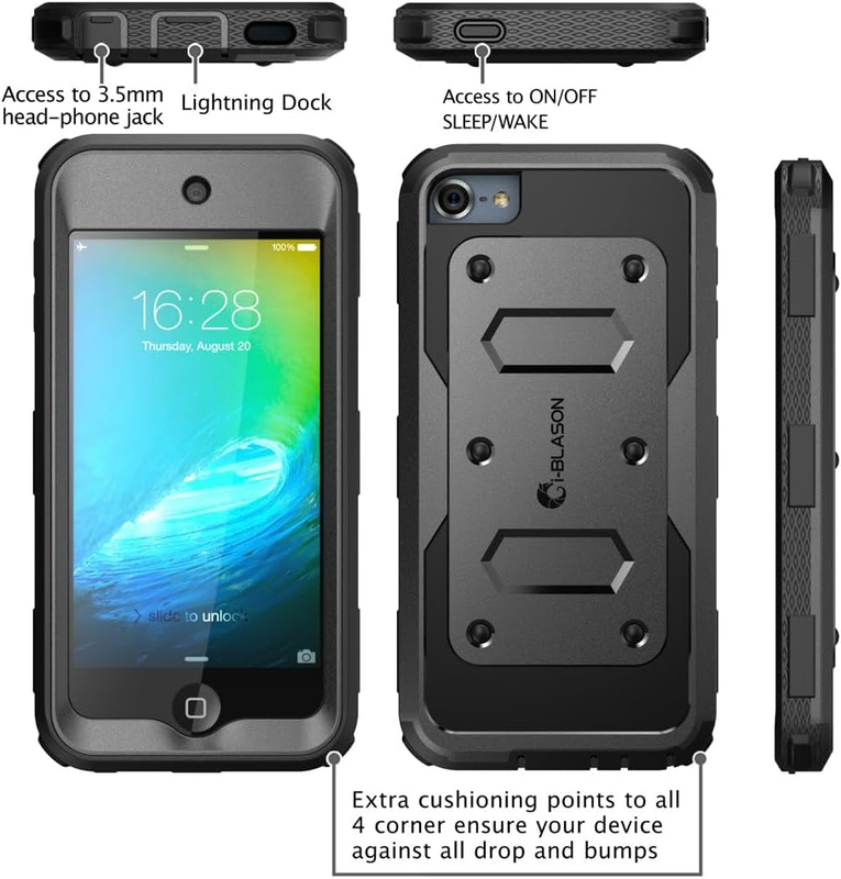 I-Blason Armorbox Case Designed for Ipod Touch 7/6/5, Full Body Case with Built-