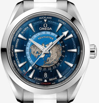 Pre-owned Omega Seamaster Aqua Terra Gmt Worldtimer 43mm 220.10.43.22.03.001