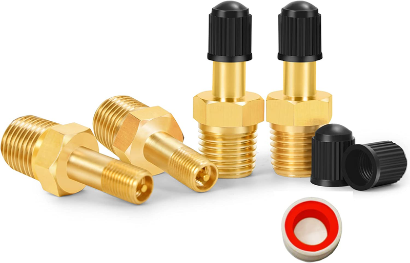 GODESON 1/4" NPT Tank Valve, Anti-Corrosion Brass Schrader Valve with 1/4" Male