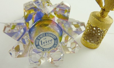 Spray Perfume Crystal Bottle Vintage West Germany I Rice Flower Top
