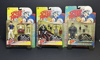 Vintage 1999 ReSaurus Speed Racer Set Of 3. Speed, Capt Terror, Inspector NIP