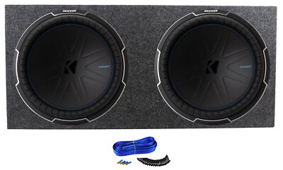 (2) Kicker 51CWQ152 COMP Q 15'' 1200w Subwoofers+Sealed Sub Box Enclosure CWQ152