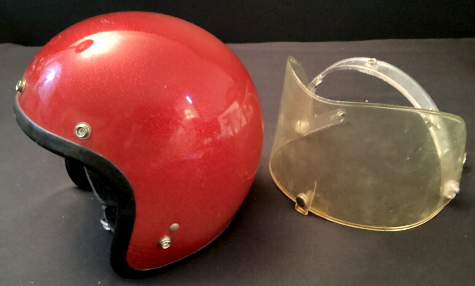 Vintage SHOEI DS D-3 Helmet Metal flake 1968 Shield Sparkle