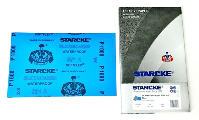 Matador Abrasive Wet Dry Sandpaper 50 Sheet 1000 Grit 5-1/2 x 9'' Silicon Carbide