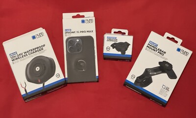 Quad Lock Motorcycle Handlebar Mount PRO Wireless Charger Dampener & iPhone Case