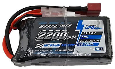 NHX RC 2S 7.4V 2200mAh 50C Lipo Battery w/ Deans for Associated CR12 MT12