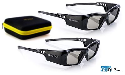 2x Hi-SHOCK DLP 7G Black Diamond | DLP Link 3D Brille Benq TK800, TK800M, TW533