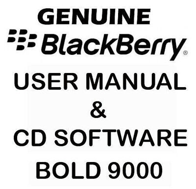 Original Genuine Blackberry Bold 9000 User Manual & CD software Tools NEW