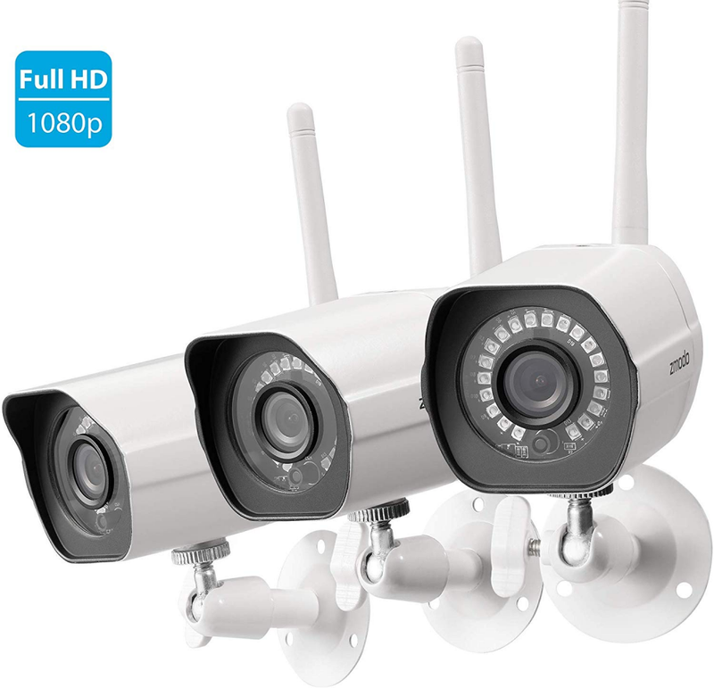 Zmodo 1080p Full HD Outdoor Wireless Security Camera System, 3 Pack Smart Home