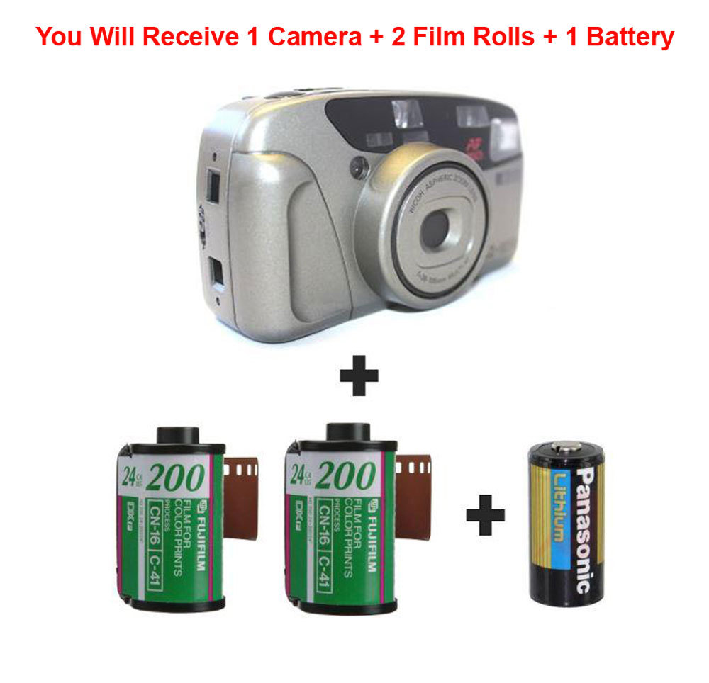 Ricoh Point & Shoot 35mm Film Camera + 2 Rolls Expired