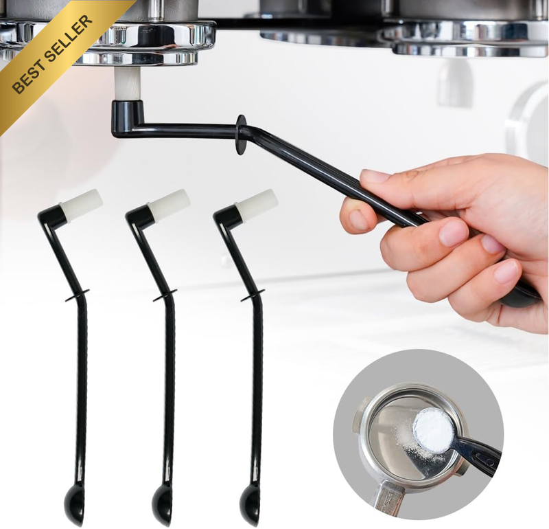 Coffee Machine Cleaning Brush Set, 3 Pieces, Nylon Espresso Brushes with Spoon