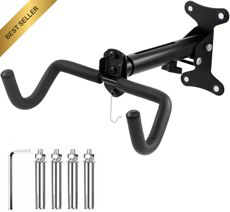 Horizontal Bike Wall Mount - Indoor/Garage Storage for Road, Mountain, Hybrid