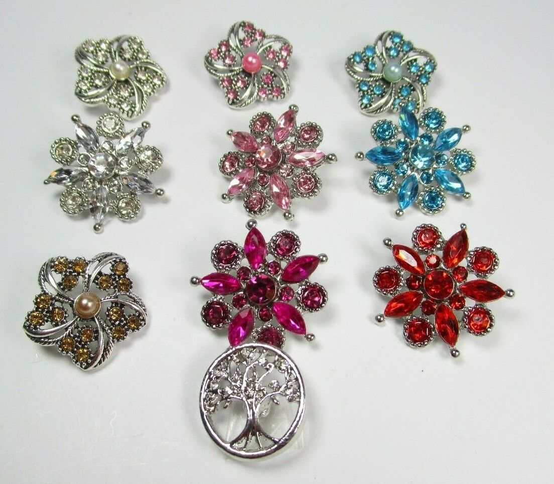 Druck Snap Click Button chunk Wechsel Knopf 18mm silber strass Vintage perle