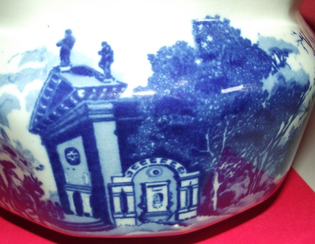 FLOW BLUE DECORATIVE CHAMBER POT PLANTER BOWL, 8.5