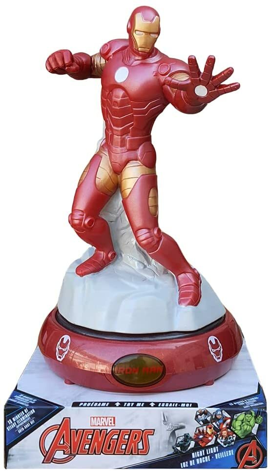 Iron Man Luce Notturna Marvel Avengers Supereroe Comodino LED Lampada