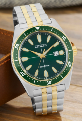 Citizen eco drive green face hot sale