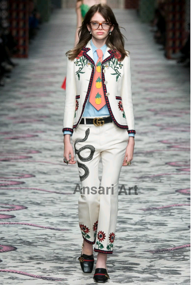 Pre-owned Art Women Custom Made Designer 2pc Suit Heavy Embroidered Premium Cotton Prom Py In White
